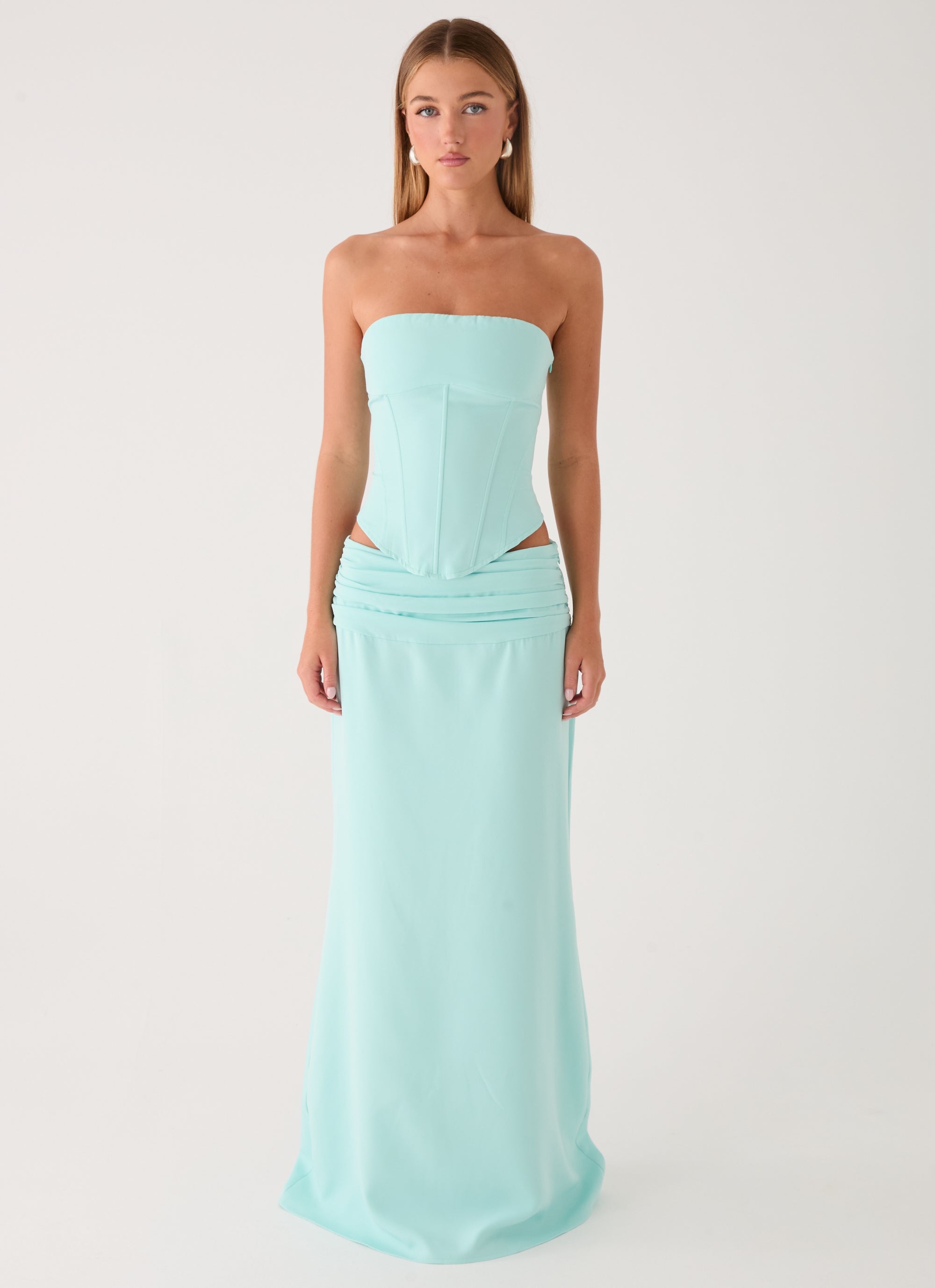 Tillie Corset Top - Aqua